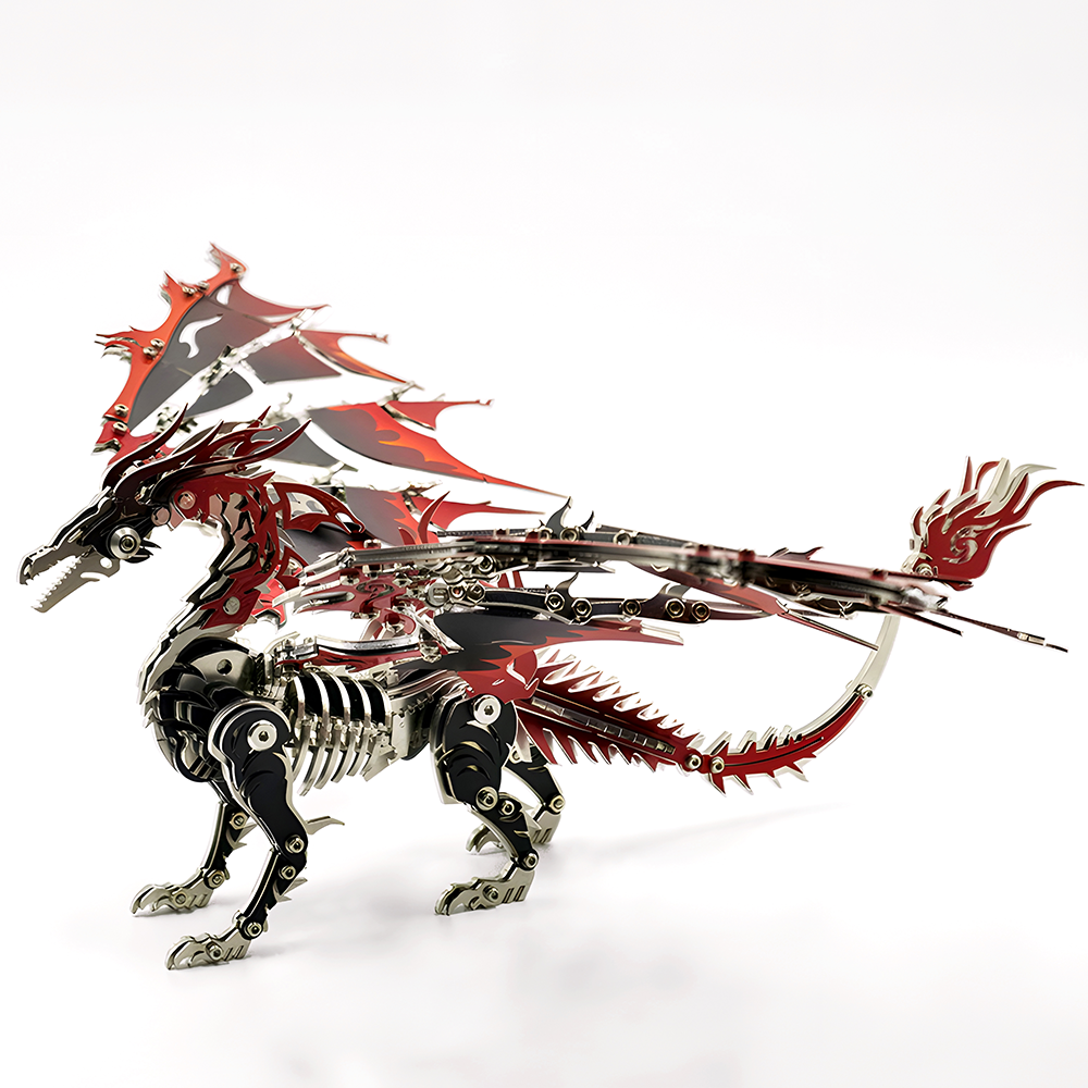 3D Mechanical Fire Dragon Metal Model Kit DIY Puzzle for Adults & Kids