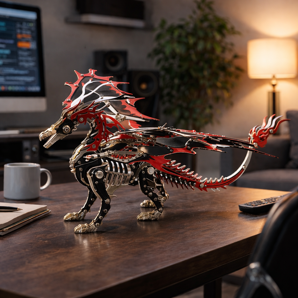 3D Mechanical Fire Dragon Metal Model Kit DIY Puzzle for Adults & Kids