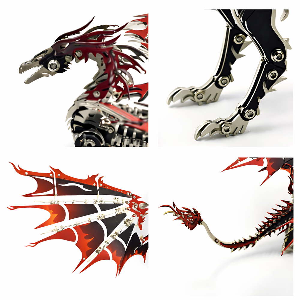 3D Mechanical Fire Dragon Metal Model Kit DIY Puzzle for Adults & Kids