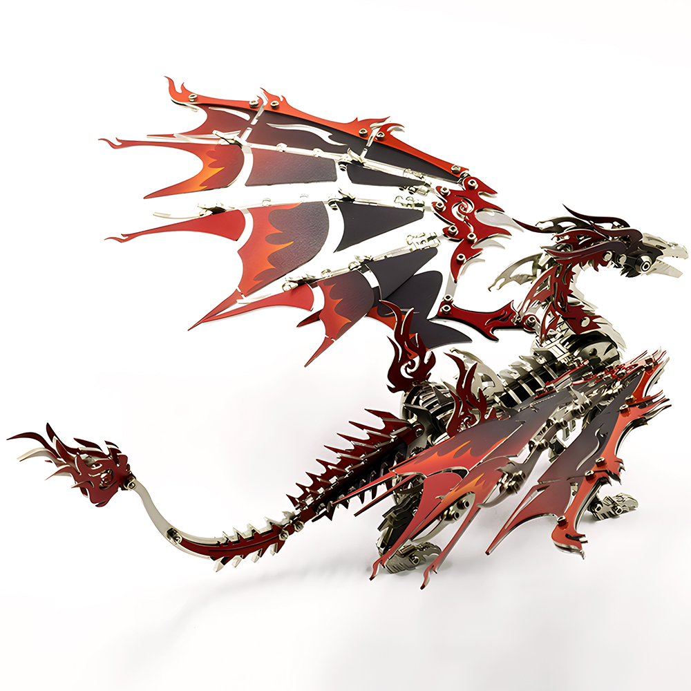 3D Mechanical Fire Dragon Metal Model Kit DIY Puzzle for Adults & Kids