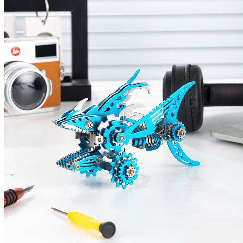 3D Metal Saw Shark DIY Mechanical Model Kit