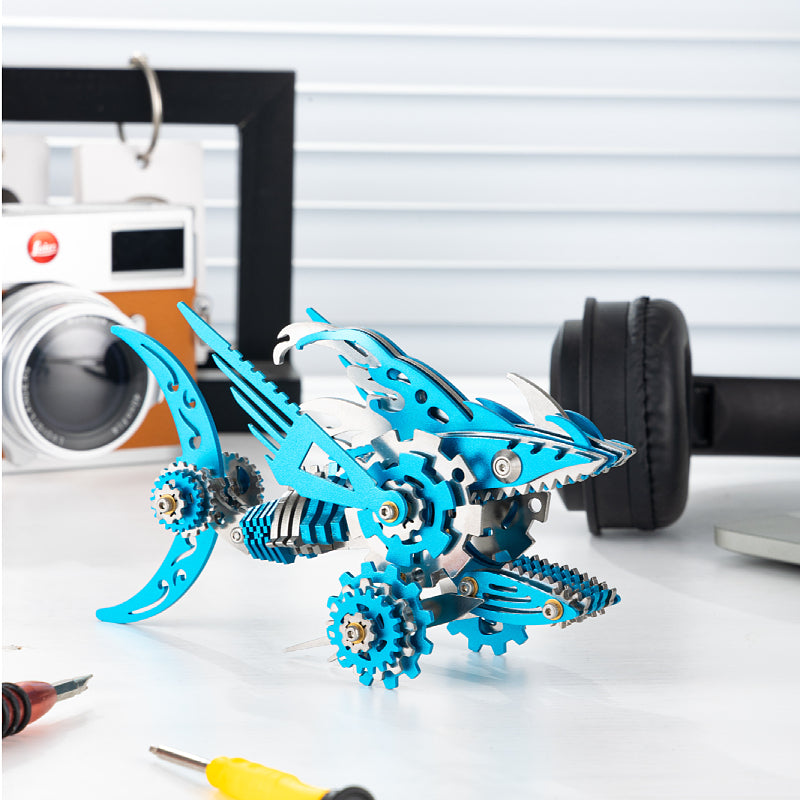 3D Metal Saw Shark DIY Mechanical Model Kit
