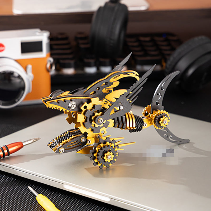 3D Metal Saw Shark DIY Mechanical Model Kit