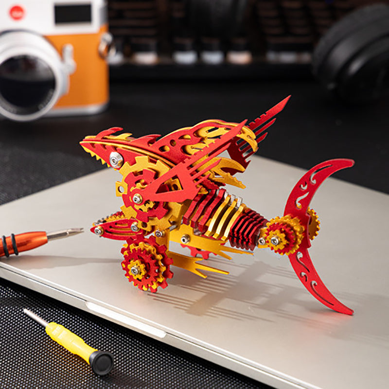 3D Metal Saw Shark DIY Mechanical Model Kit