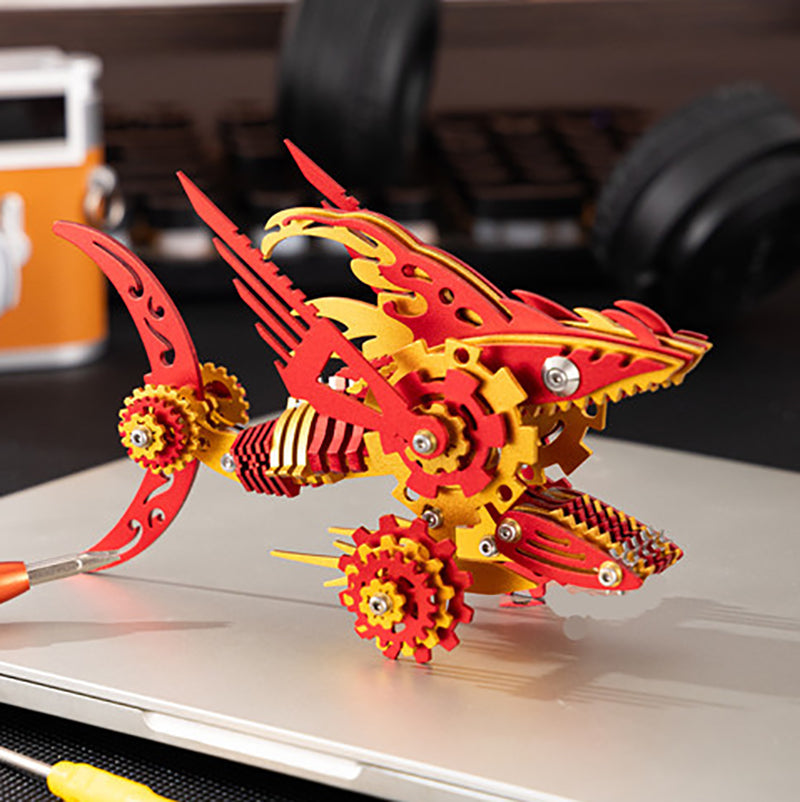 3D Metal Saw Shark DIY Mechanical Model Kit
