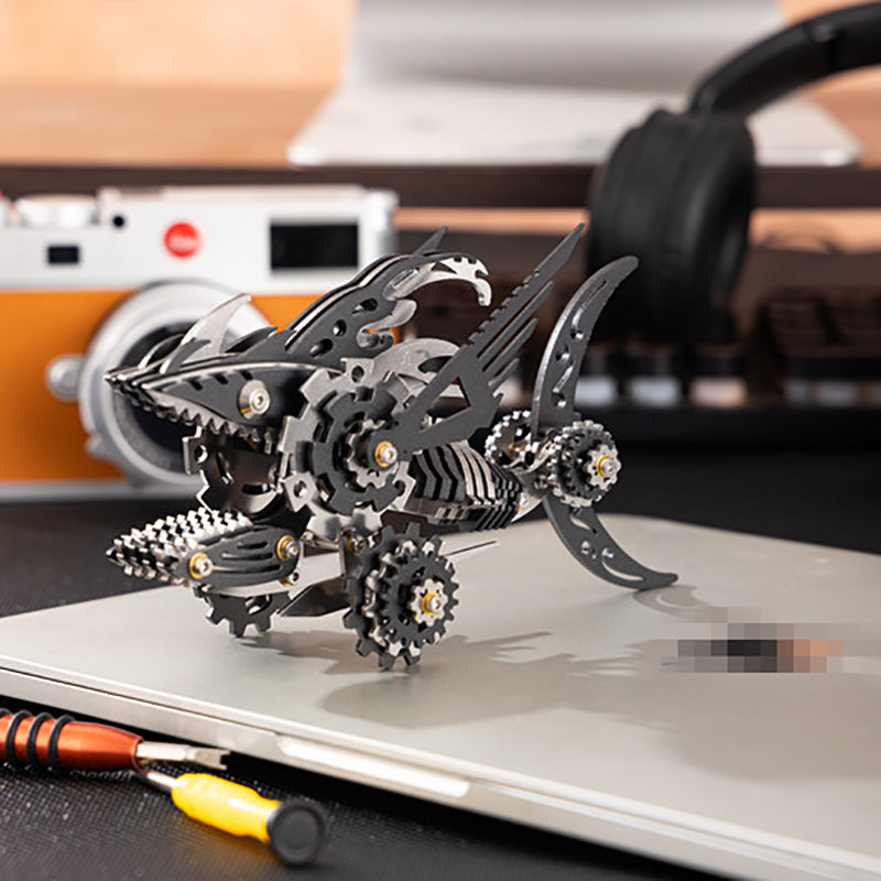3D Metal Saw Shark DIY Mechanical Model Kit