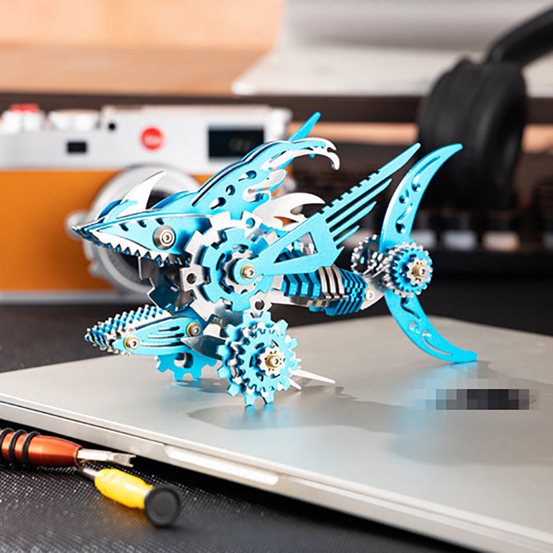 3D Metal Saw Shark DIY Mechanical Model Kit