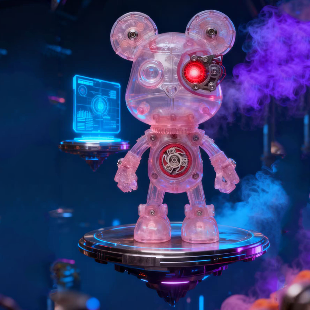 Cyberpunk Mecha Bear 3D Metal Assembly Model Kit