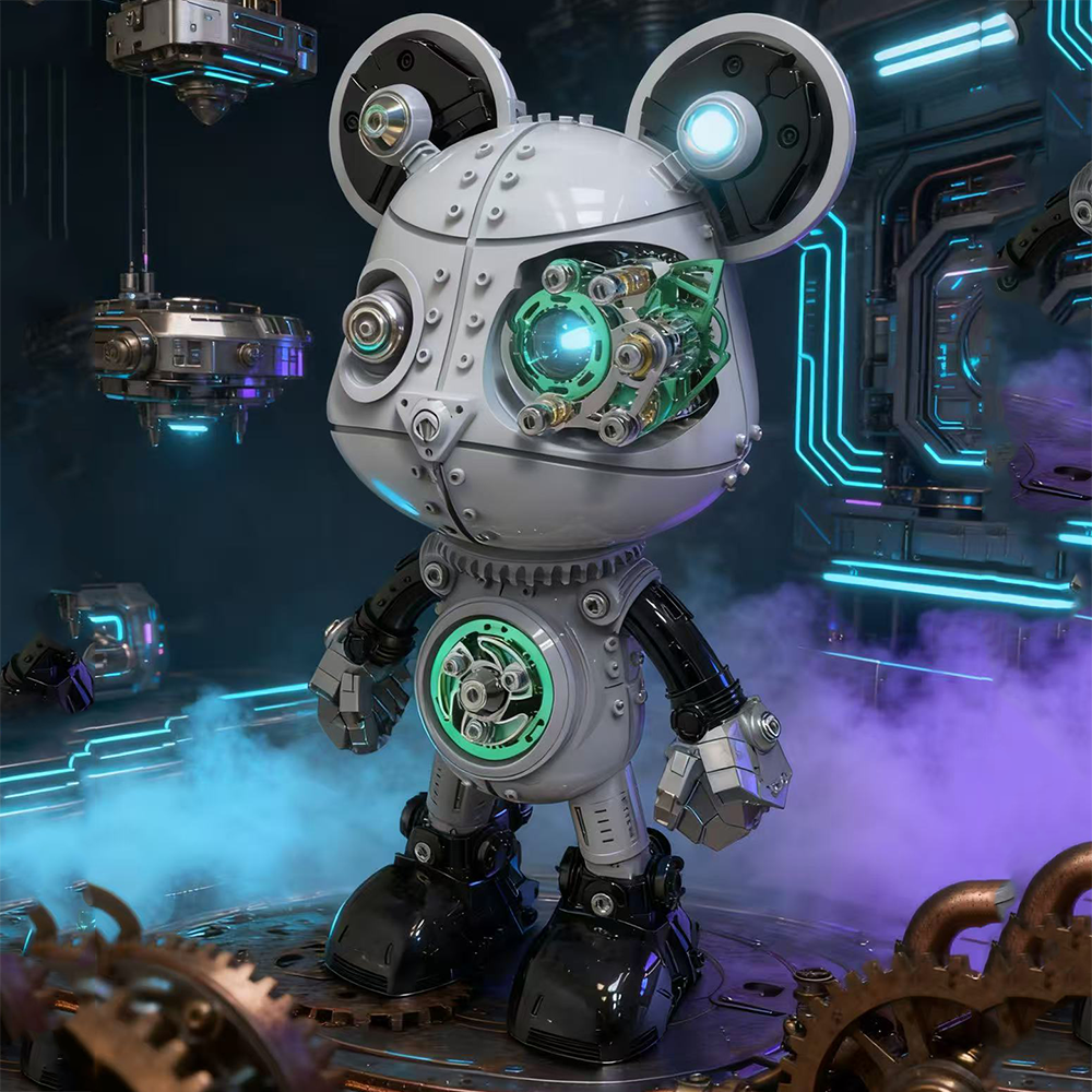 Cyberpunk Mecha Bear 3D Metal Assembly Model Kit