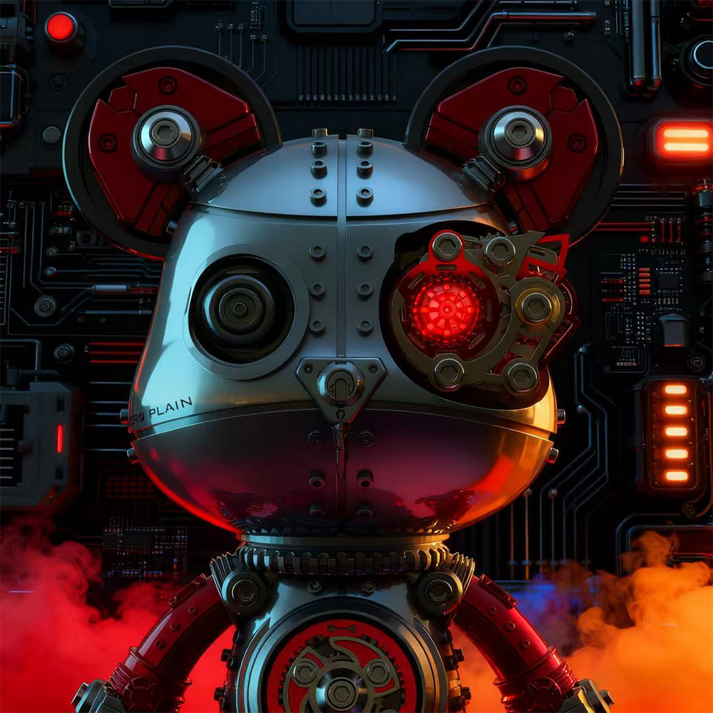 Cyberpunk Mecha Bear 3D Metal Assembly Model Kit