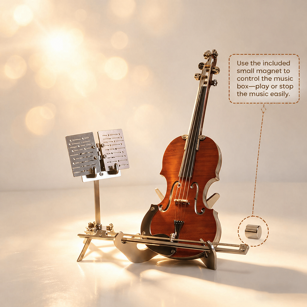 DIY 3D Metal Violin Model Kit Elegant Miniature Violin Puzzle