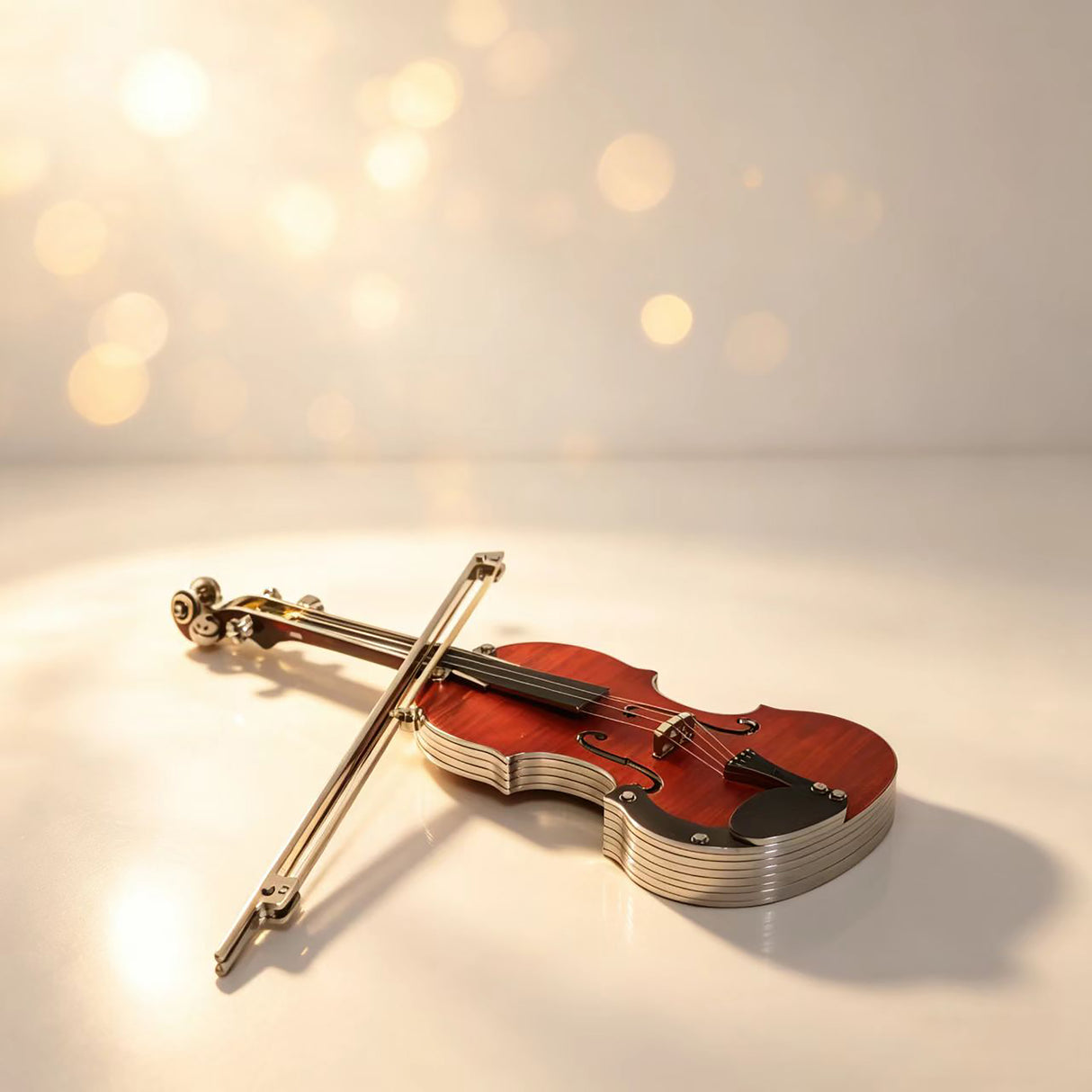 DIY 3D Metal Violin Model Kit Elegant Miniature Violin Puzzle