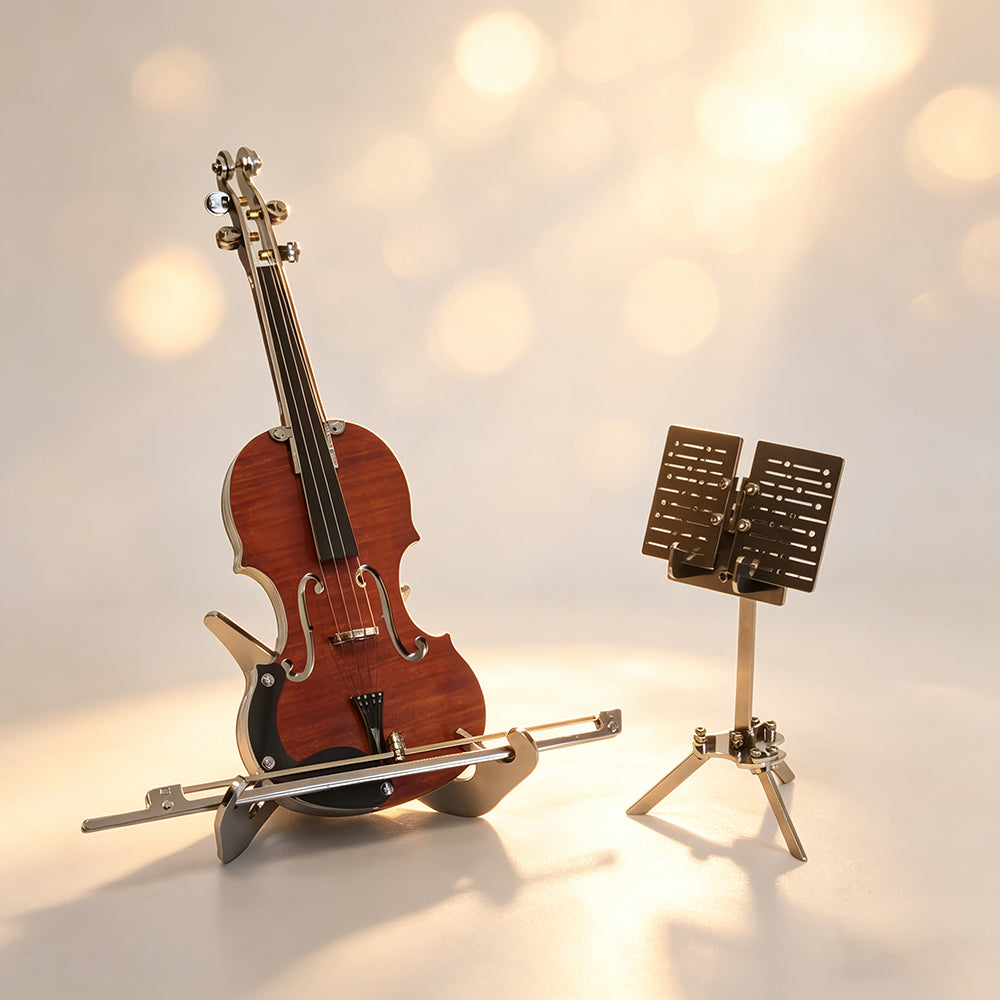 DIY 3D Metal Violin Model Kit Elegant Miniature Violin Puzzle