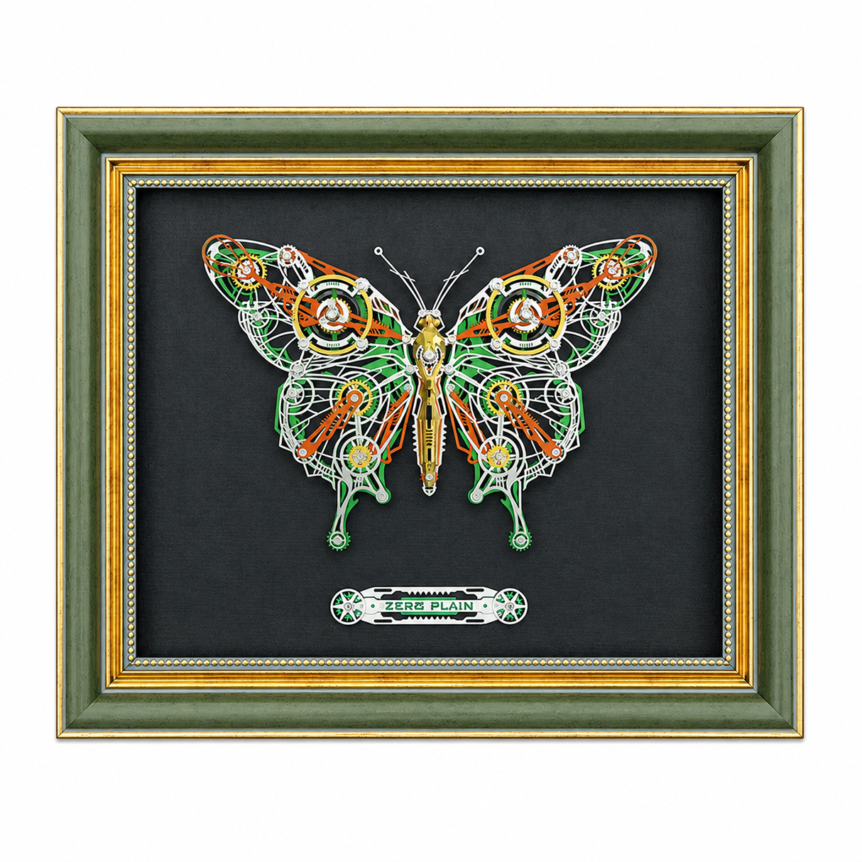 Mechanical Butterfly 3D Metal Puzzle Model Kit with Wooden Frame – DIY Framed Metal Wall Art for Adults