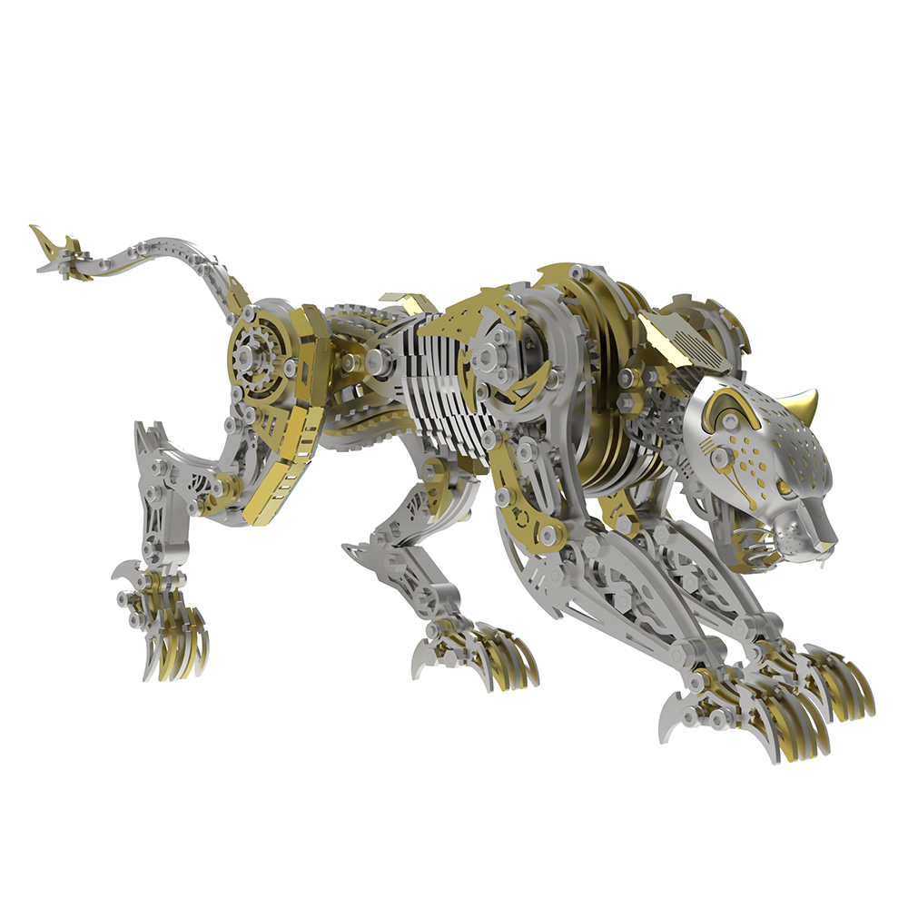 Mechanical Panther 3D Metal Puzzle Kit DIY Articulated Leopard Model for Adults and Kids