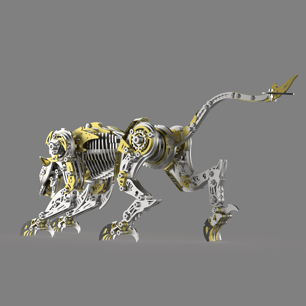 Mechanical Panther 3D Metal Puzzle Kit DIY Articulated Leopard Model for Adults and Kids