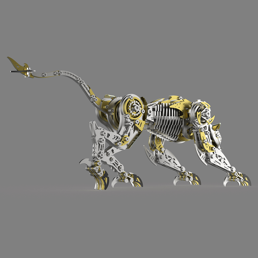 Mechanical Panther 3D Metal Puzzle Kit DIY Articulated Leopard Model for Adults and Kids