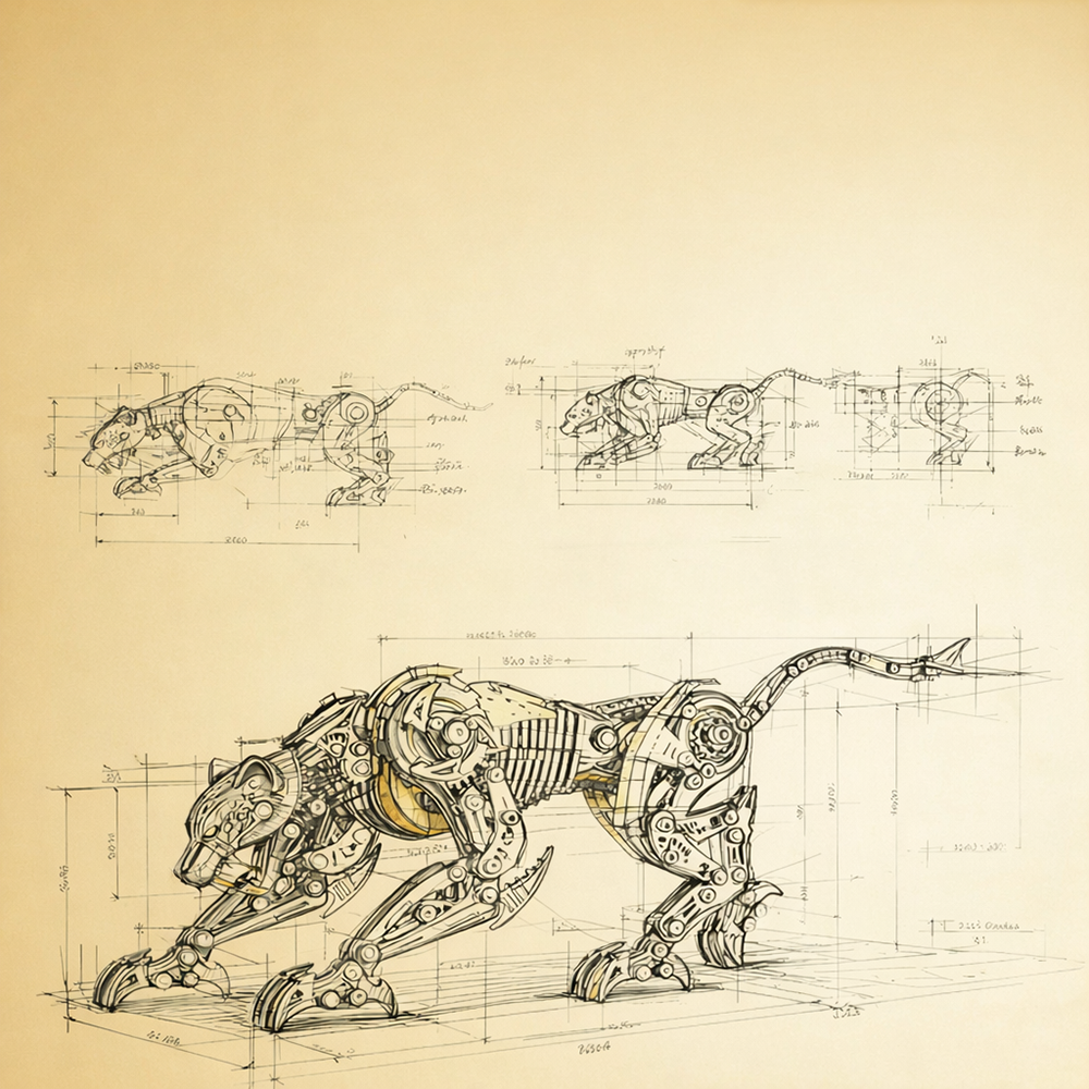 Mechanical Panther 3D Metal Puzzle Kit DIY Articulated Leopard Model for Adults and Kids