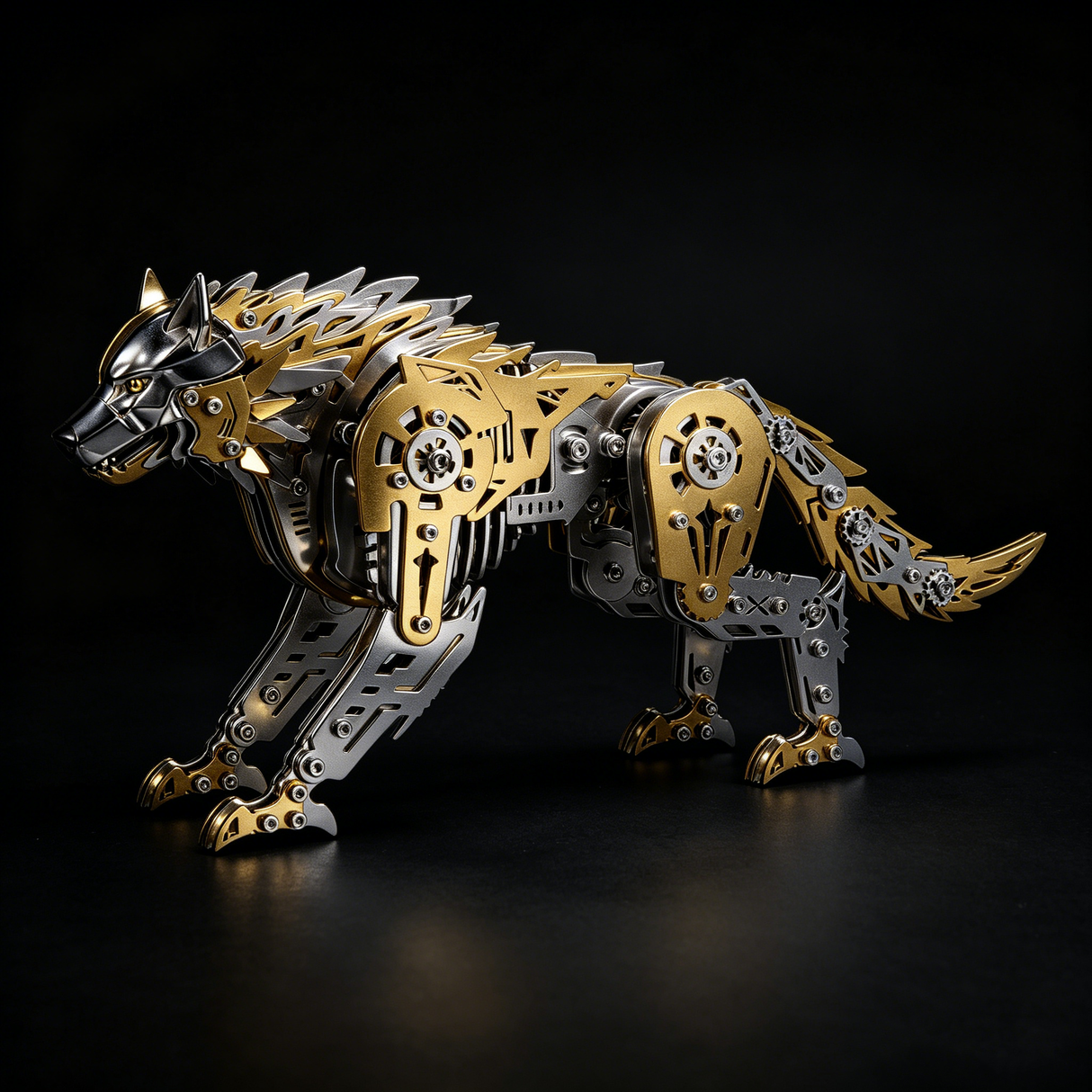 Mechanical Wolf 3D Metal Model Kit DIY Articulated Puzzle for Adults and Kids