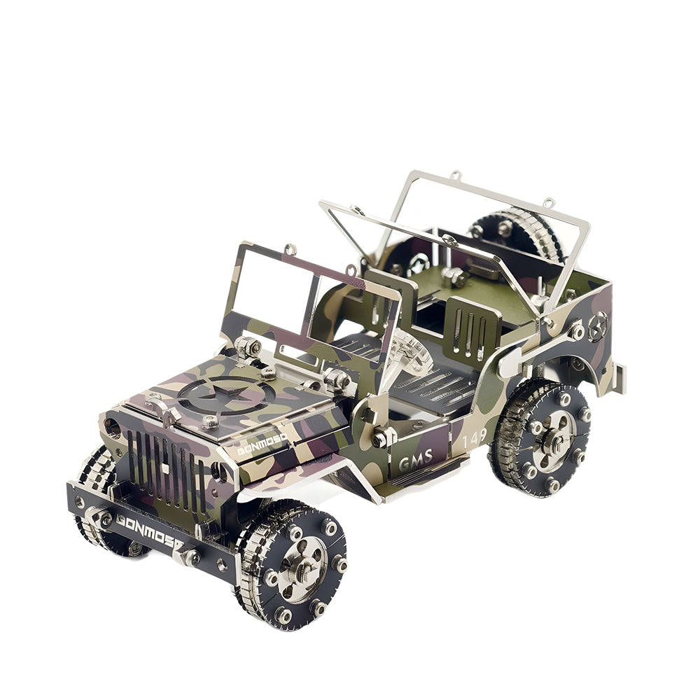 Military Jeep 3D Metal Model Kit DIY Camouflage Off-Road Vehicle