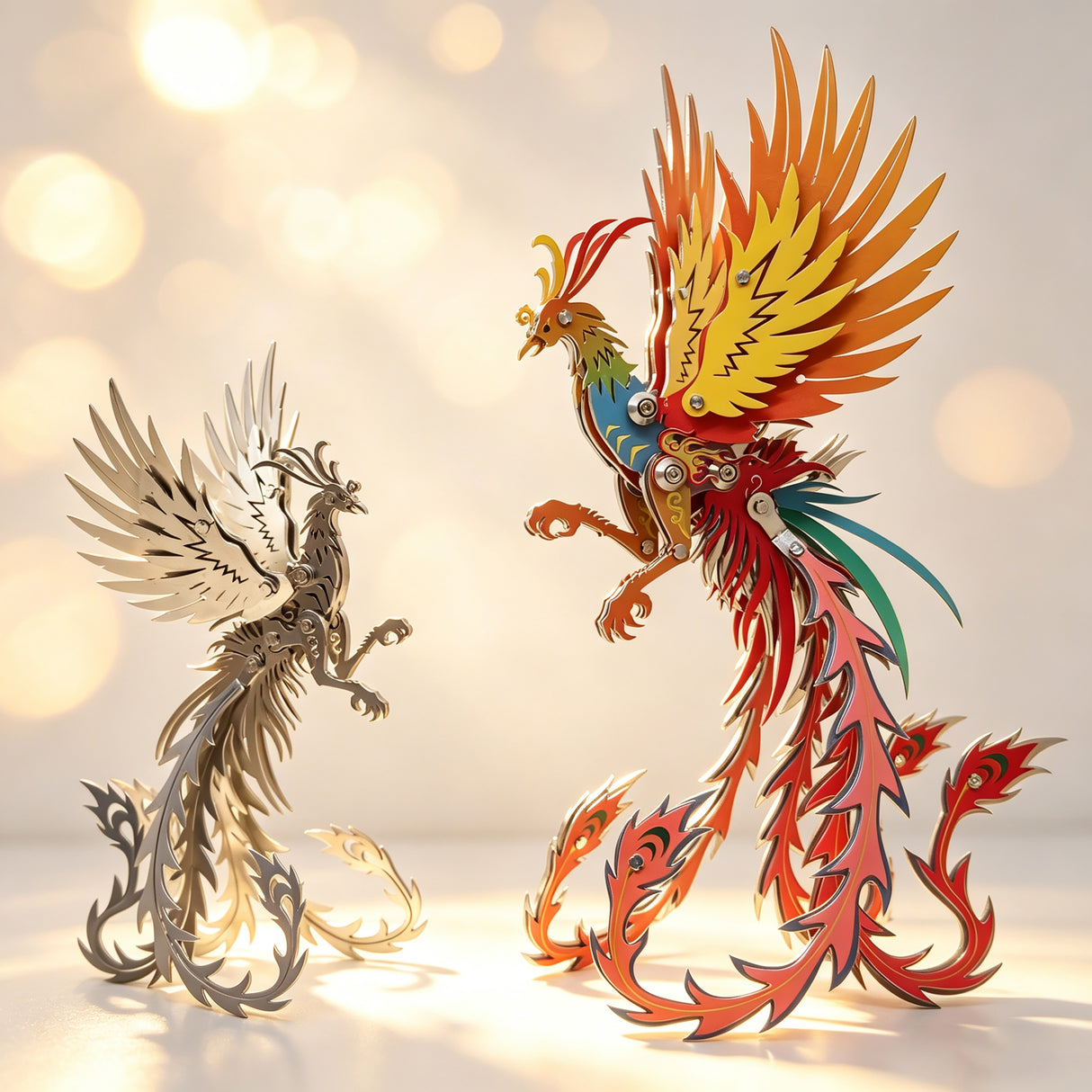 Phoenix Metal Model Kit DIY 3D Mechanical Sculpture for Adults and Kids
