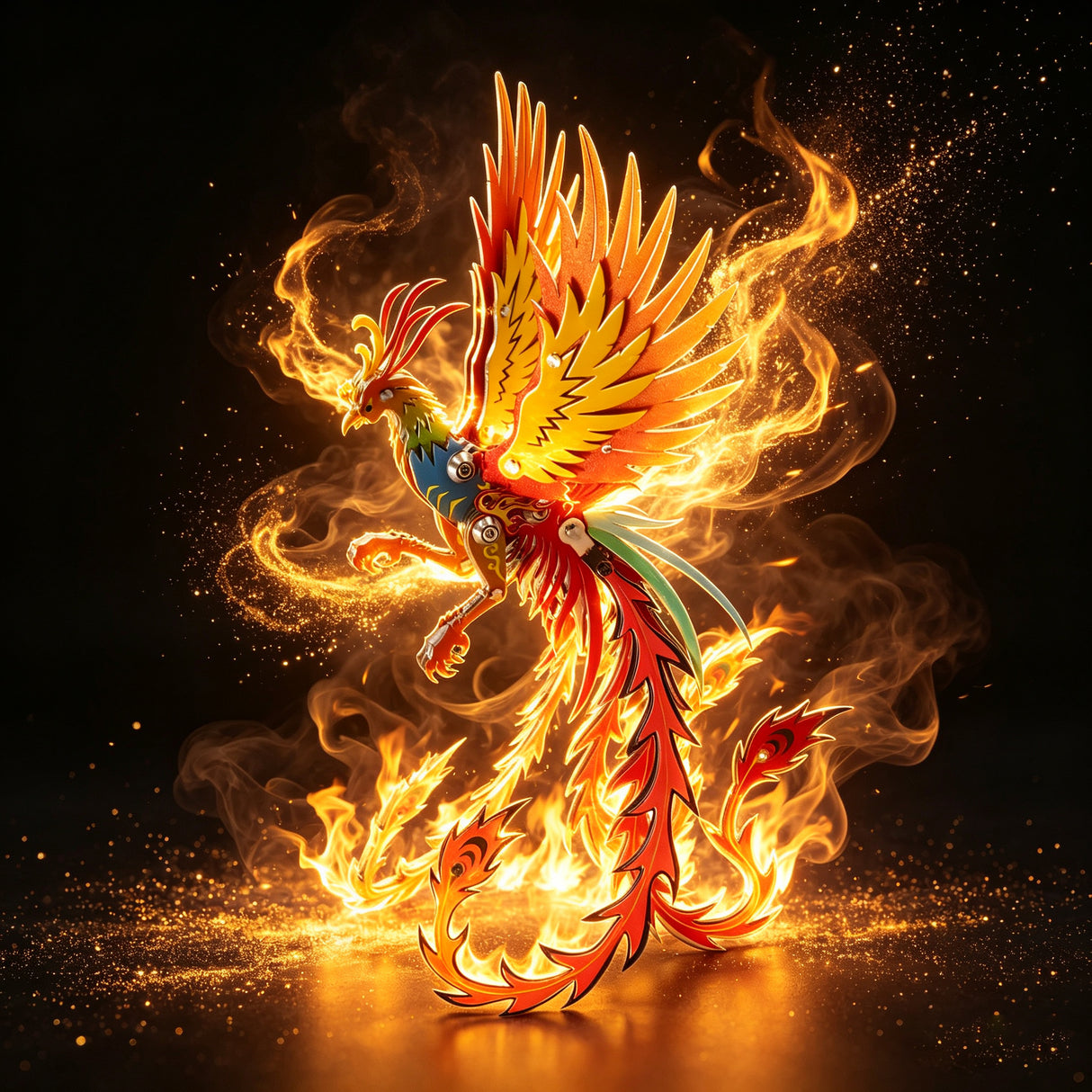 Phoenix Metal Model Kit DIY 3D Mechanical Sculpture for Adults and Kids