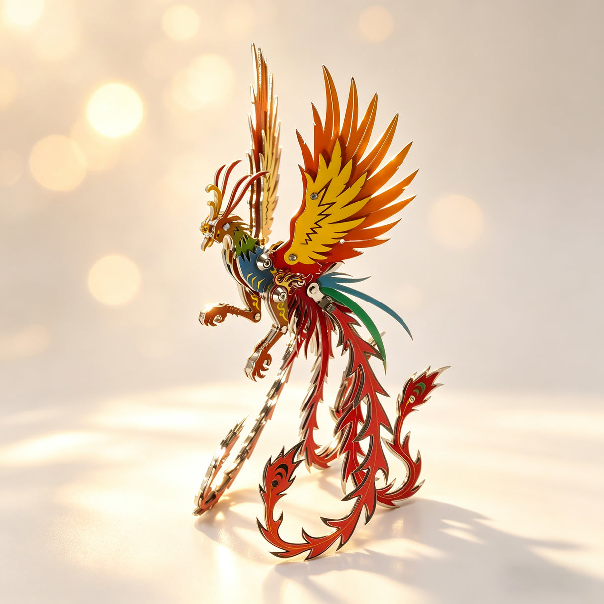 Phoenix Metal Model Kit DIY 3D Mechanical Sculpture for Adults and Kids