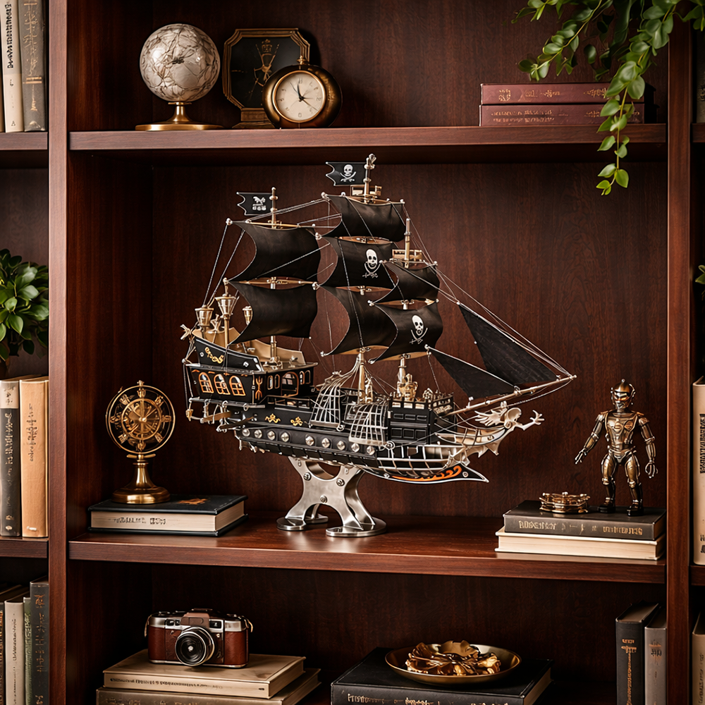 Pirate Ship 3D Metal Model Kit DIY Mechanical Sailing Masterpiece