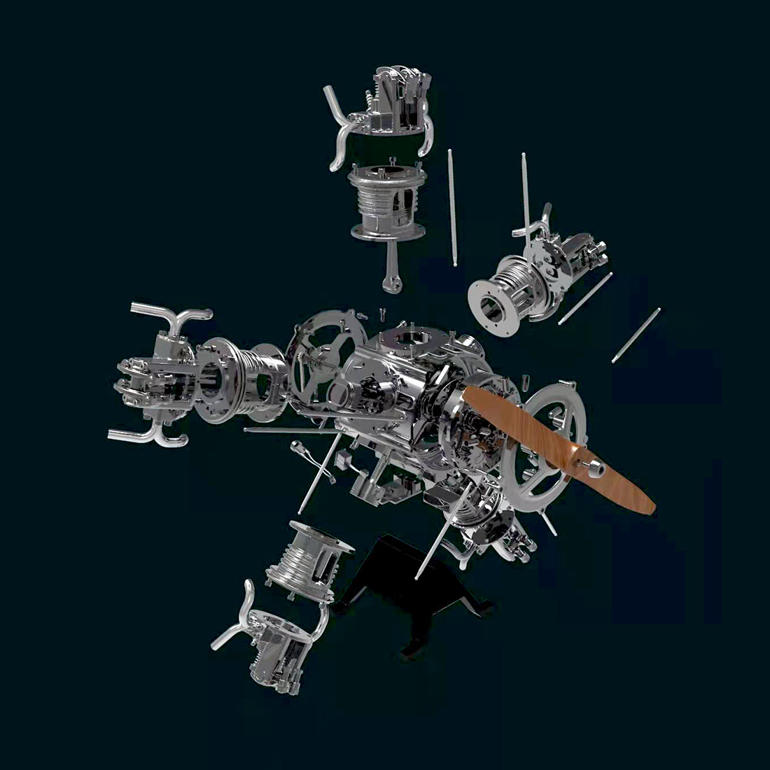 Radial Engine Metal 1/6 Scale Model 250PCS puzzle Kit Science Experiment Toy