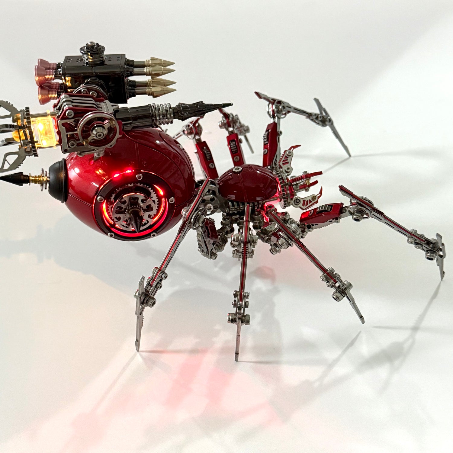 Steampunk 3D Metal Mechanical Red Spider Model Kit DIY Build for Adults