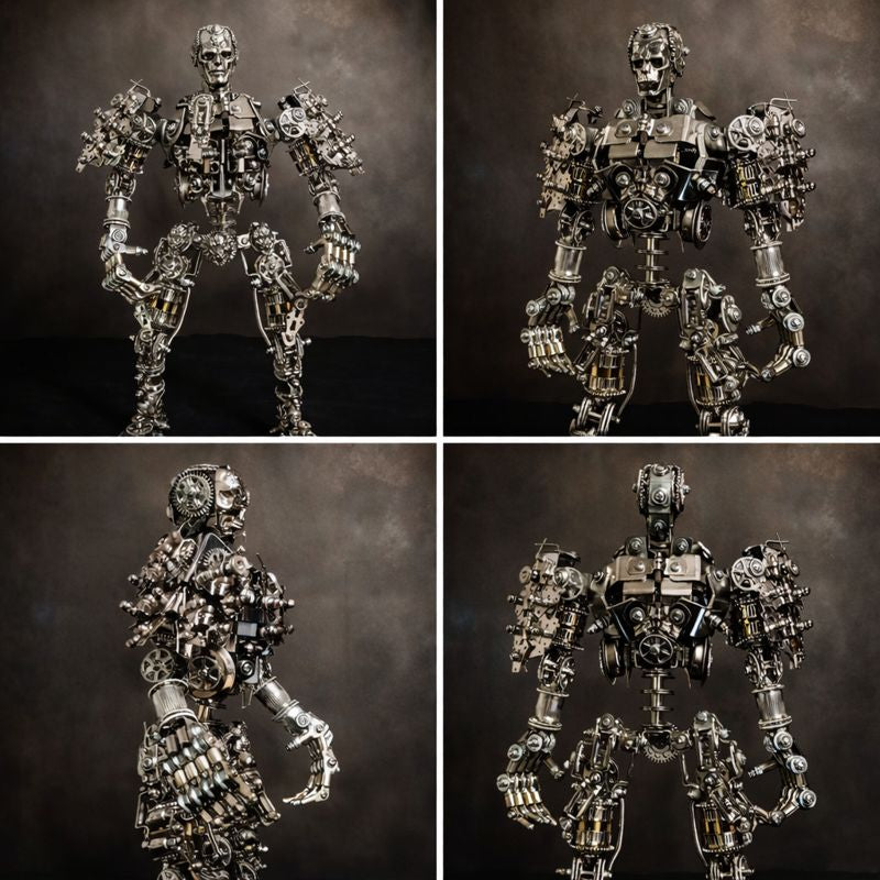 Steampunk 3D Metal Skull Iron Warrior Puzzle Model 1200PCS Kit