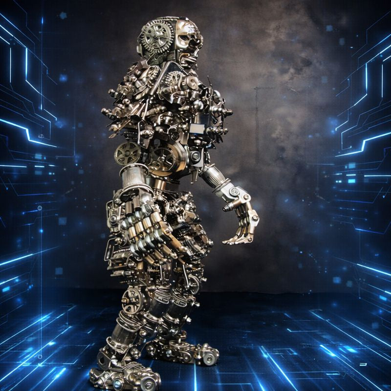 Steampunk 3D Metal Skull Iron Warrior Puzzle Model 1200PCS Kit