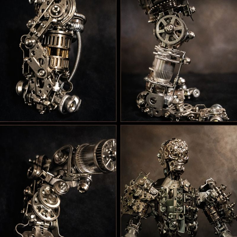 Steampunk 3D Metal Skull Iron Warrior Puzzle Model 1200PCS Kit