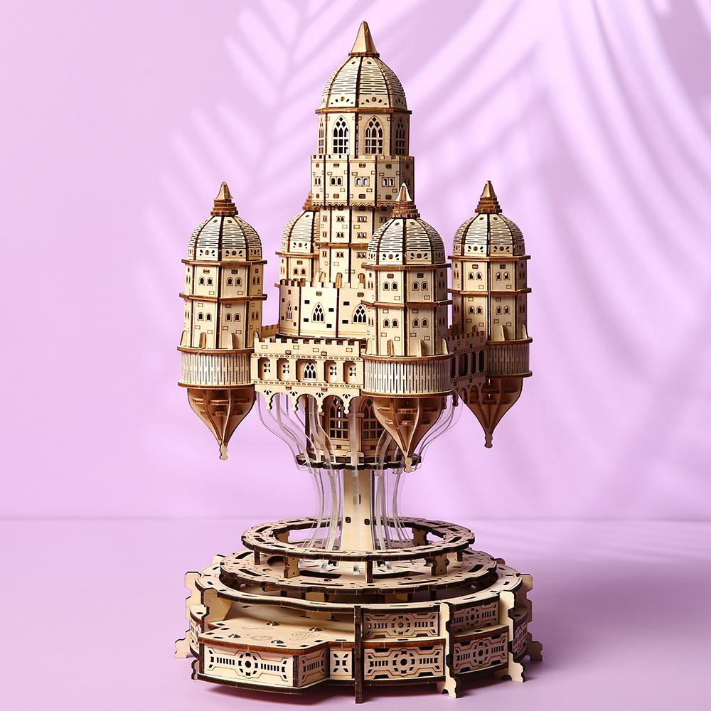 Steampunk Floating Castle 3D Wooden Puzzle Model Kit