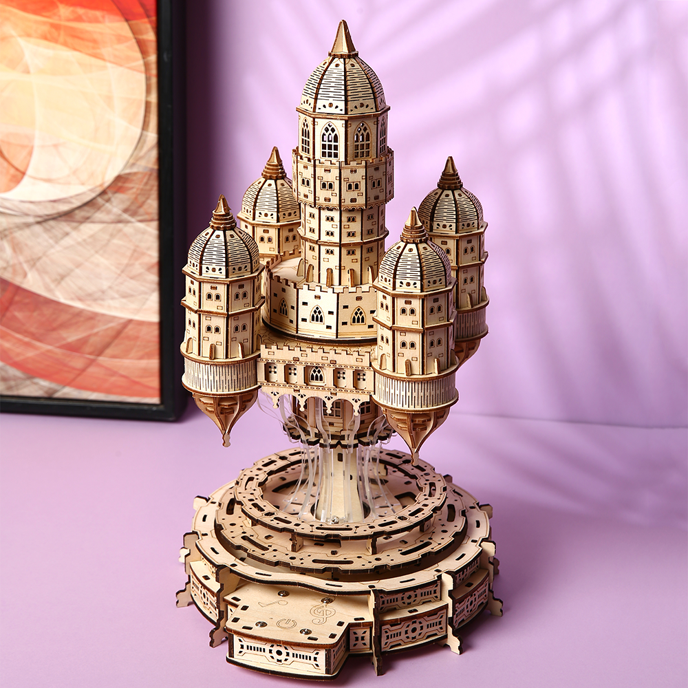 Steampunk Floating Castle 3D Wooden Puzzle Model Kit