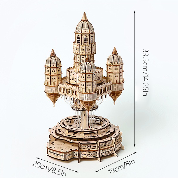 Steampunk Floating Castle 3D Wooden Puzzle Model Kit