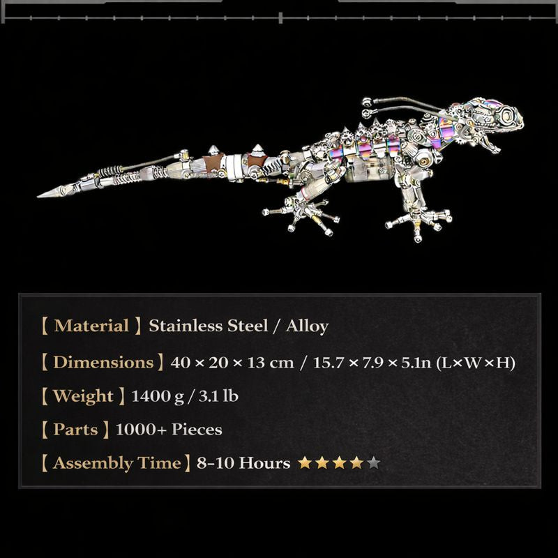 Steampunk Mechanical Chameleon 3D Metal Puzzle Model Kit for Adults