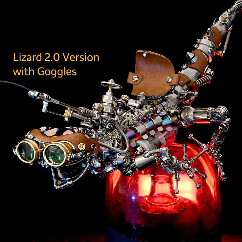 Steampunk Mechanical Chameleon 3D Metal Puzzle Model Kit for Adults