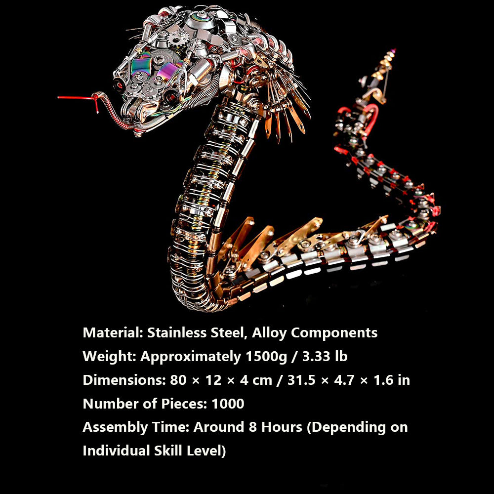 Steampunk Mechanical Cobra 3D Metal Puzzle Model Kit for Adults Snake Series