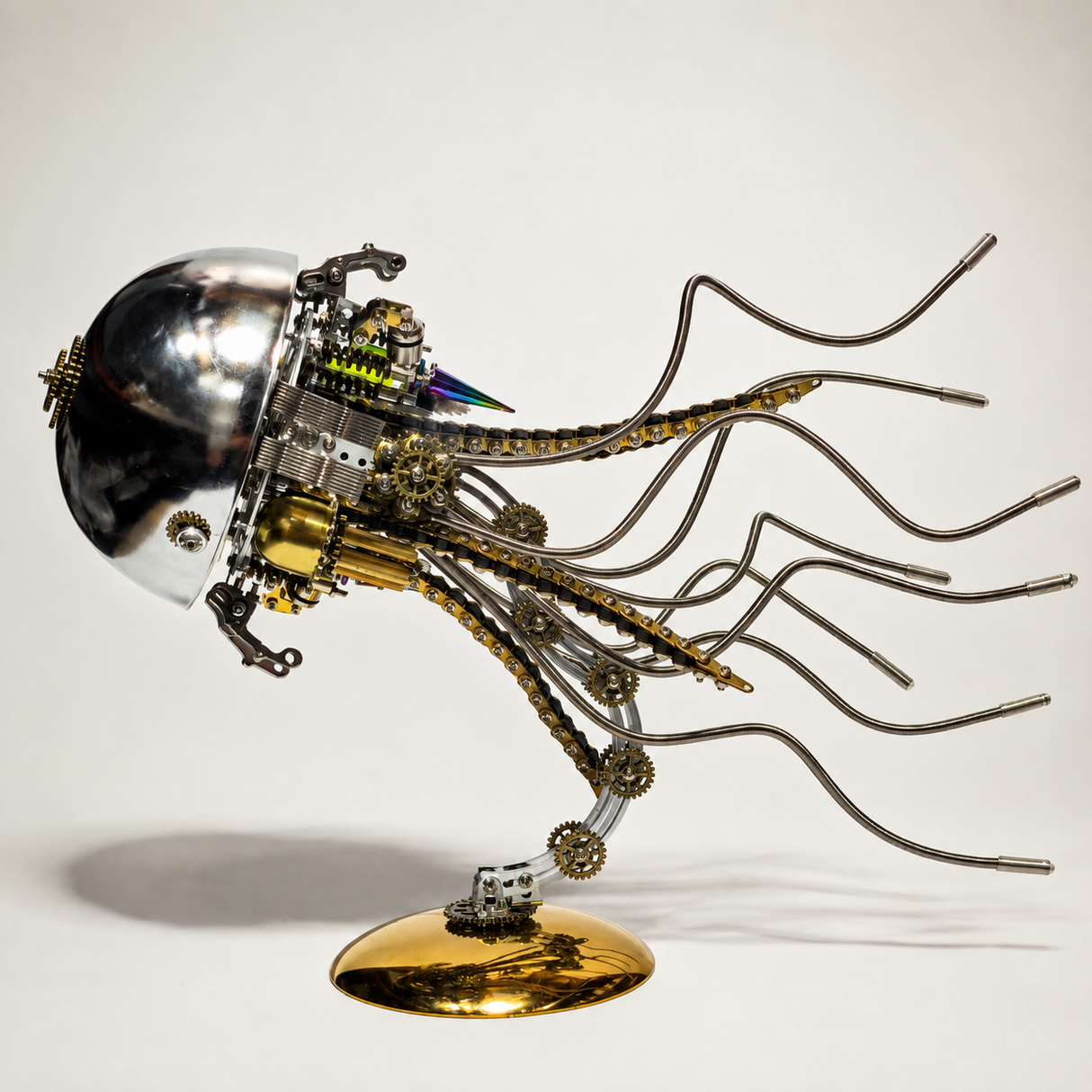 Steampunk Mechanical Jellyfish Metal Model Kit with LED Light