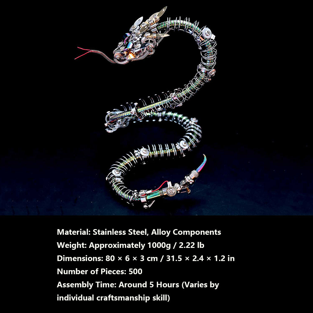 Steampunk Mechanical rattlesnake Metal 3D Puzzle Kit for Adults
