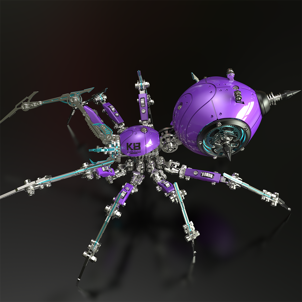 Steampunk Mechanical Spider Purple Storm 3D Metal Model Kit for Adults