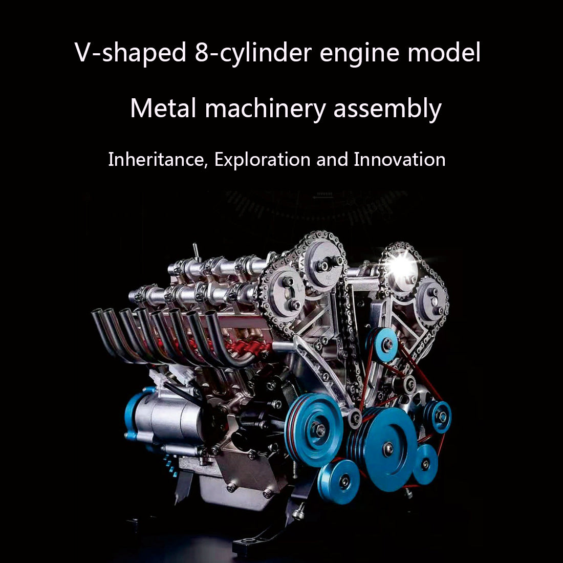 v8 engine 3d metal mechanical science experiment 500 piece model kit