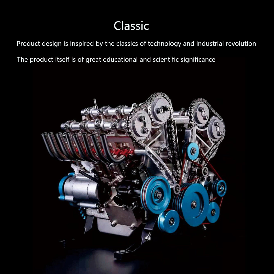 v8 engine 3d metal mechanical science experiment 500 piece model kit