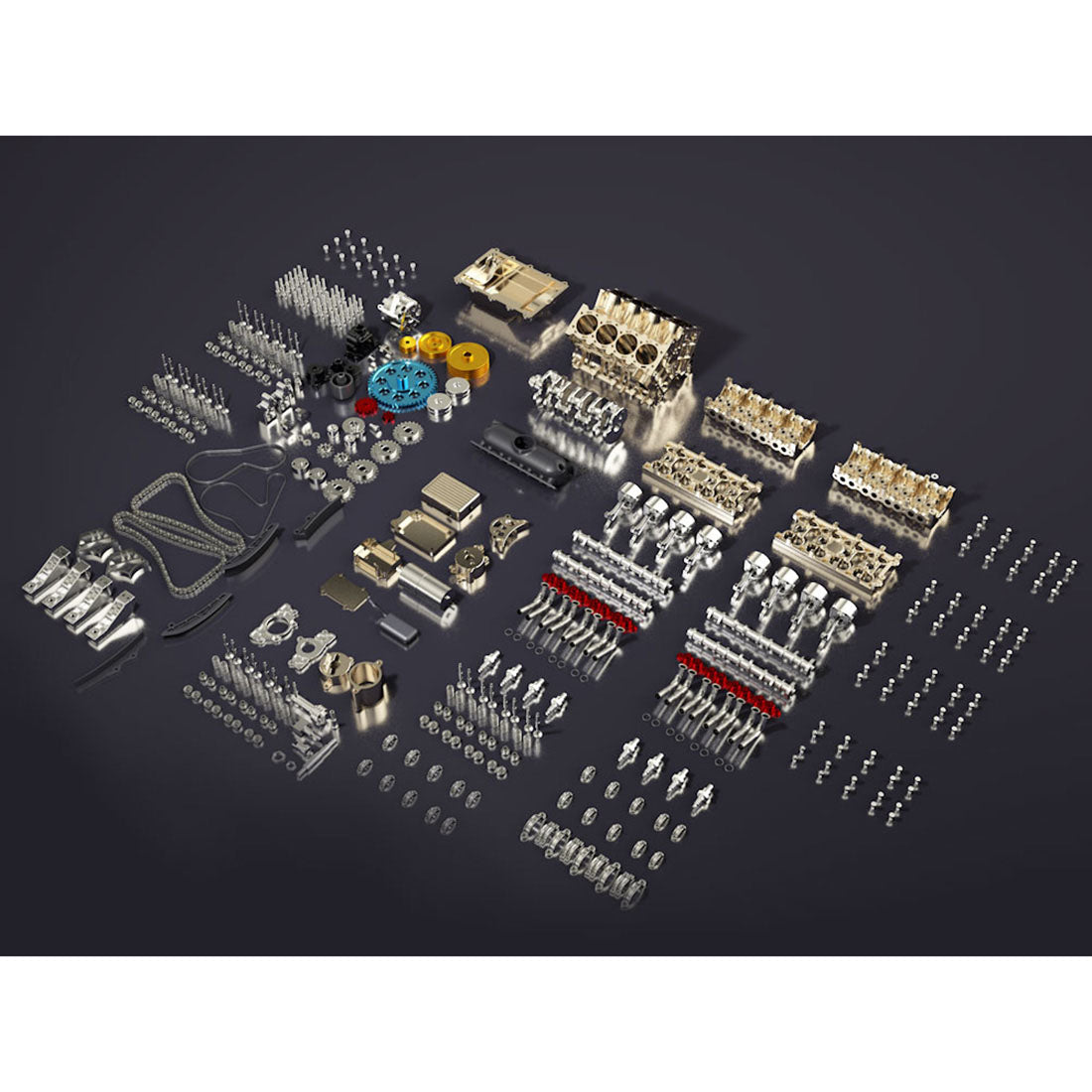 v8 engine 3d metal mechanical science experiment 500 piece model kit