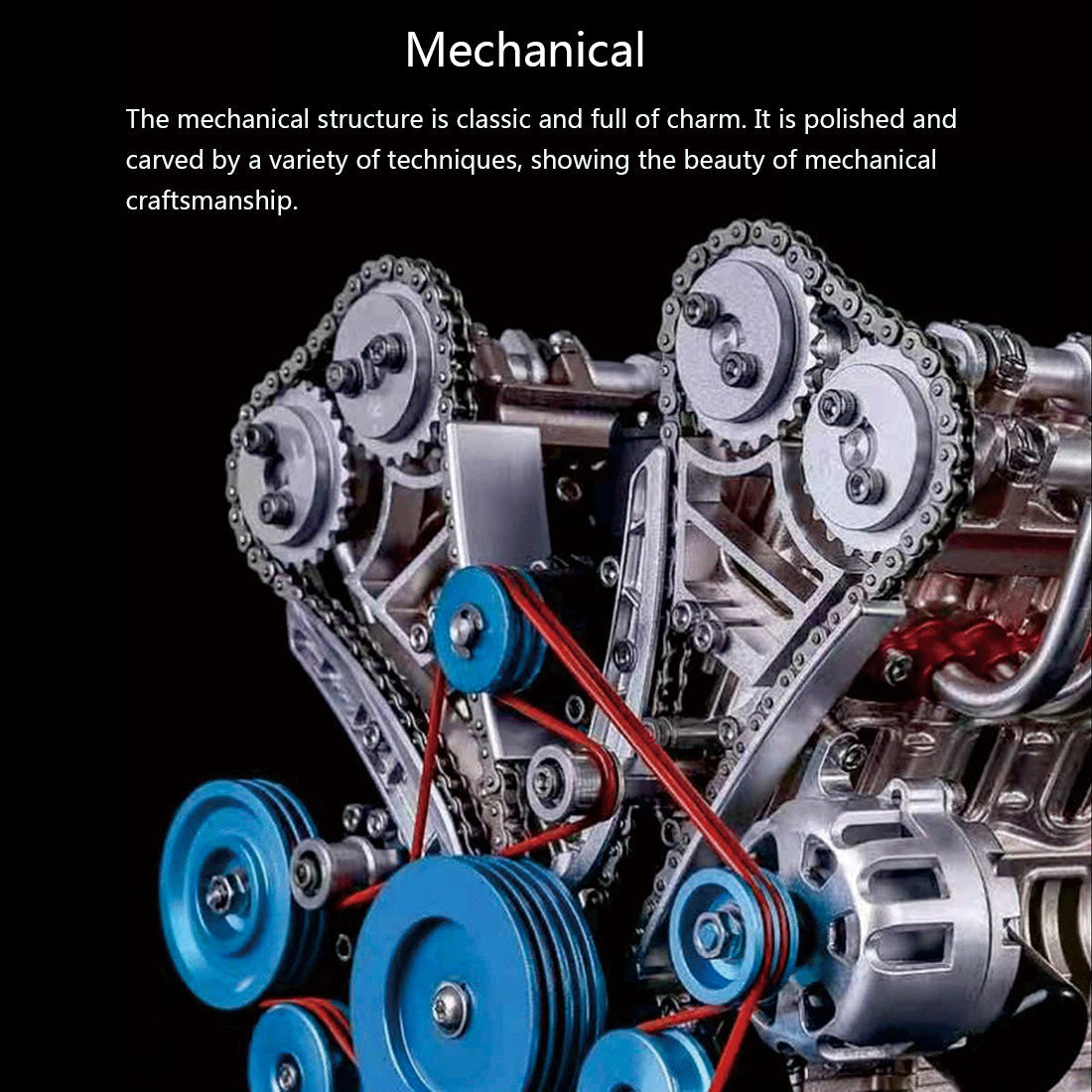 v8 engine 3d metal mechanical science experiment 500 piece model kit