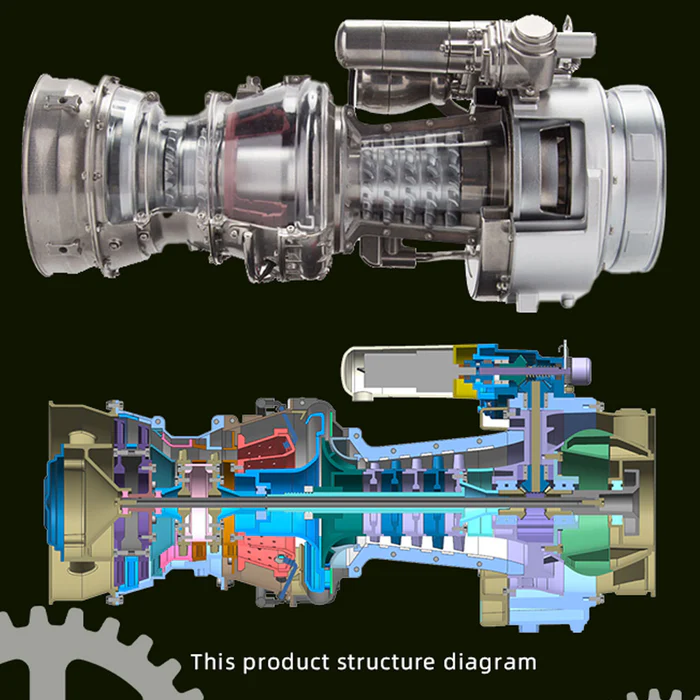 Teching T700 Turboshaft Engine Model Kit – 1:4 Scale Working Motorized Helicopter Engine Replica