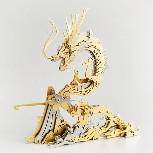 3D DIY Metal Puzzle Dragon on the Mountain Mythical Creature Model Kit