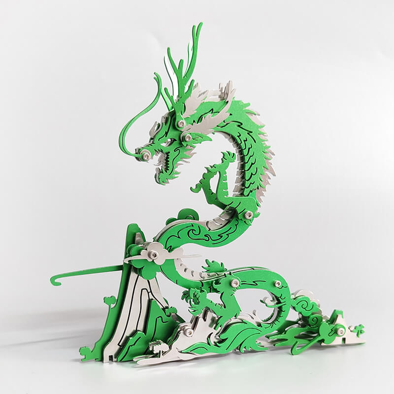 Load image into Gallery viewer, 3D DIY Metal Puzzle Dragon on the Mountain Mythical Creature Model Kit
