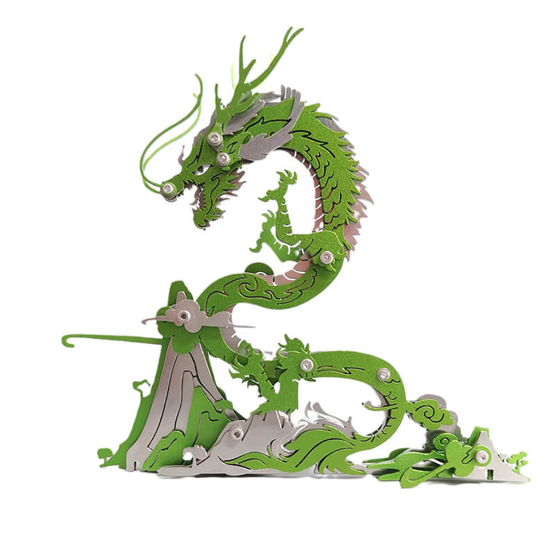 Load image into Gallery viewer, 3D DIY Metal Puzzle Dragon on the Mountain Mythical Creature Model Kit

